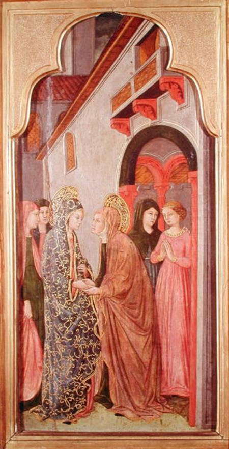 The Visitation, from an altarpiece depicting scenes from the life of the Virgin à Giovanni Francesco  da Rimini
