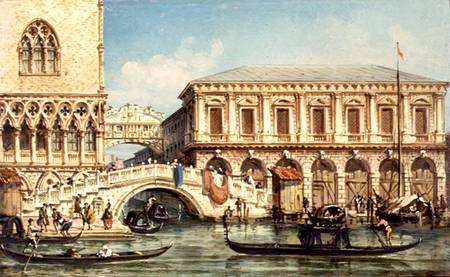 View of the Doge's Palace, the Bridge of Sighs and the Prison à Giovanni Grubacs