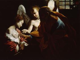 Saint Agatha Attended by Saint Peter and an Angel in Prison