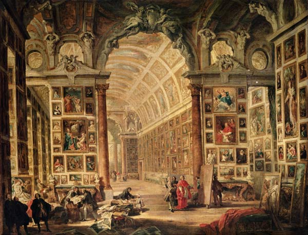 Interior View of The Colonna Gallery, Rome à Giovanni Paolo Pannini