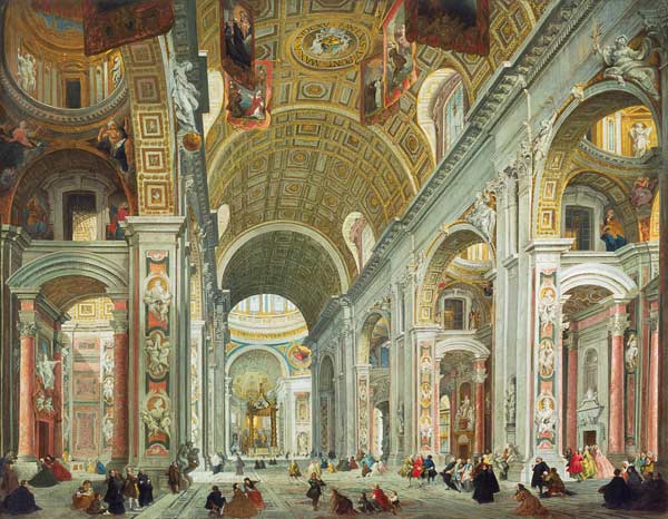 Interior of St. Peter's, Rome à Giovanni Paolo Pannini