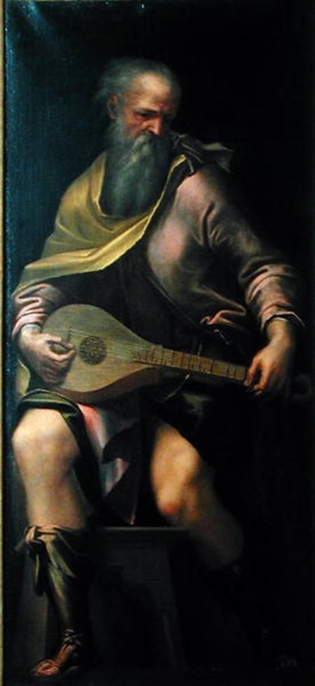 Lute player à Girolamo Mazzola Bedoli