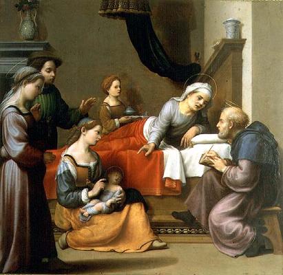 The Birth of St. John the Baptist à Giuliano Bugiardini