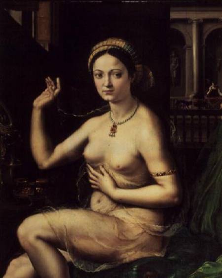 Woman with a Mirror à Giulio Romano