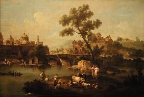 Pastoral Landscape with a River