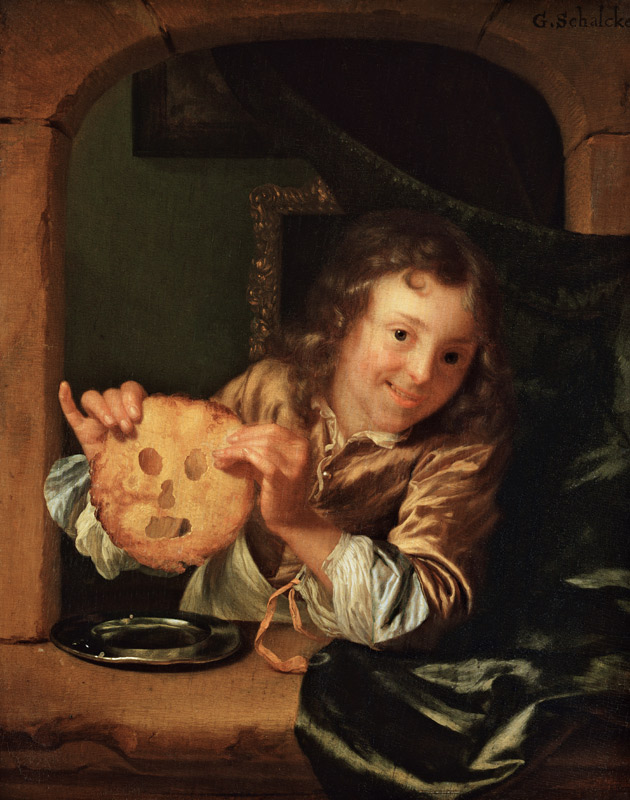 Boy with Pancakes à Godfried Schalcken