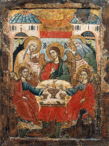 Abraham and the Three Angels, icon, from Macedonia à École grecque
