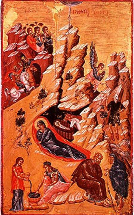 Icon depicting the Nativity à École grecque