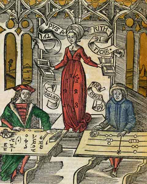 Allegory of Arithmetic, from 'Margarita - Gregor Reisch en reproduction  imprimée ou copie peinte à l\'huile sur toile