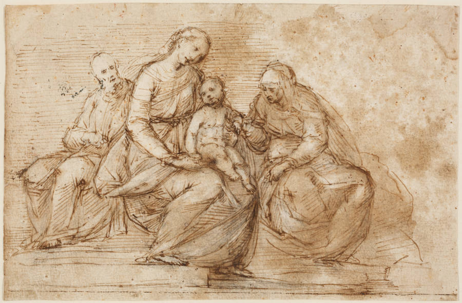 Madonna mit Kind und den Heiligen Anna und Joseph à Guglielmo Caccia