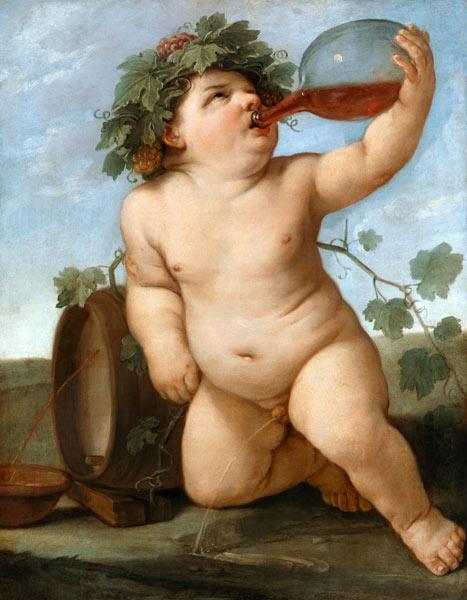 l'enfant Bacchus buvant um 1623