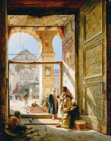 La Porte de la grande Mosquée des Omeyyades à Damas