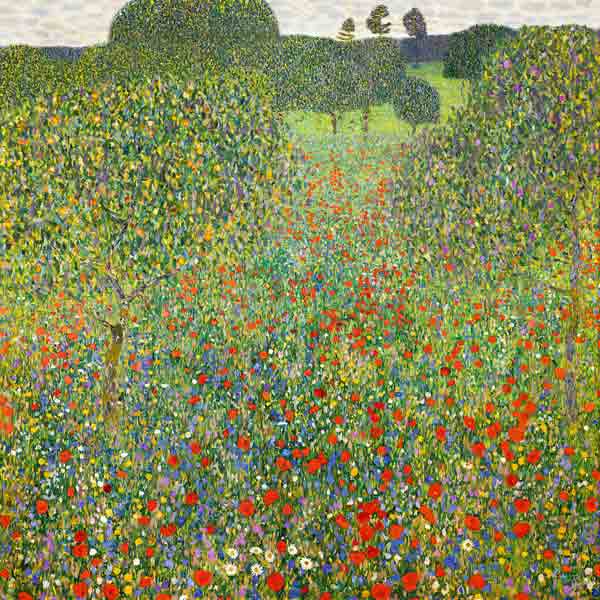 Champs de coquelicots à Gustav Klimt