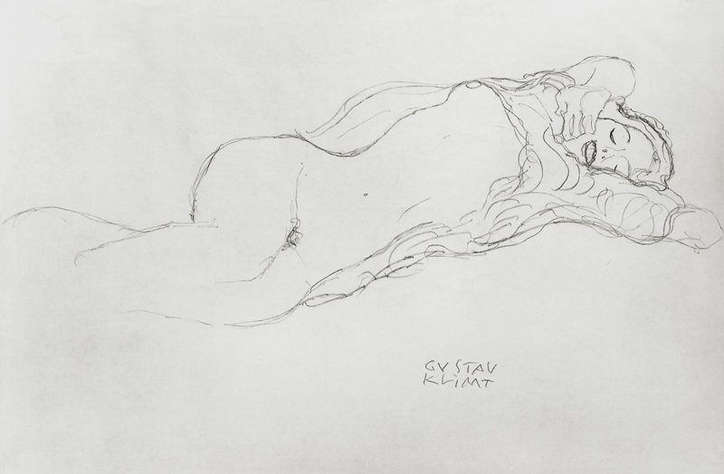 Femme allongée à Gustav Klimt