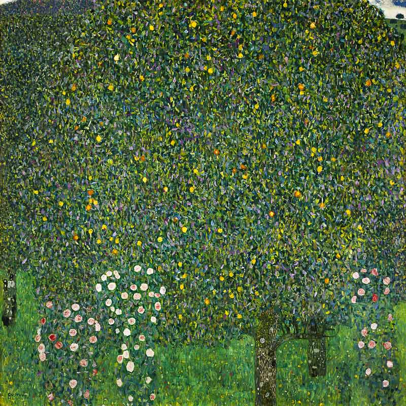 Rosenstraeuche unter Baeumen à Gustav Klimt