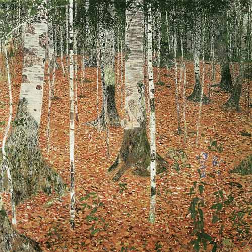 Forêt de bouleaux en automne. - Gustav Klimt - Laura Vanel-Coytte:  écrivaine publique. Entreprise Siret:884 135 807 00011 à votre service