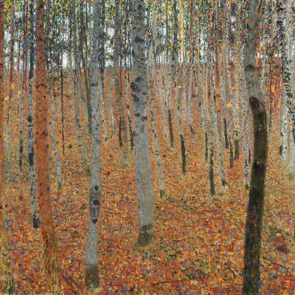 La forêt de bouleaux - peinture huile sur toile de Gustav Klimt en  reproduction imprimée ou copie peinte à l\'huile sur toile