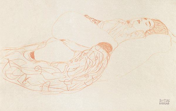 Reclining Semi-Nude (Masturbating) à Gustav Klimt