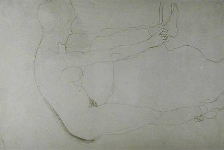 Standing Nude with Raised Legs à Gustav Klimt