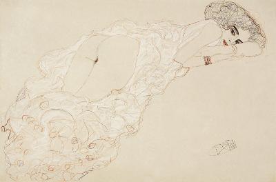 Reclining Nude Lying on Her Stomach and Facing Right 1910