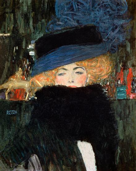 Lady with hat and boa