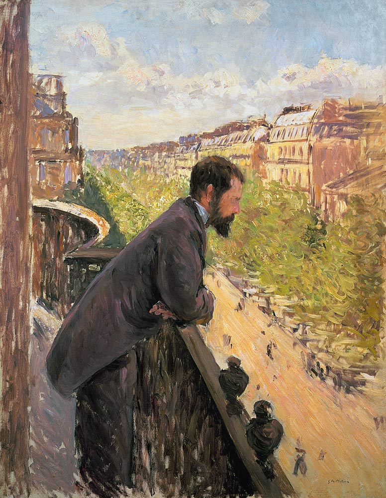 Homme au balcon - peinture huile sur toile de Gustave Caillebotte