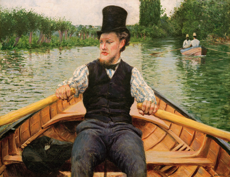 Rower with top hat à Gustave Caillebotte