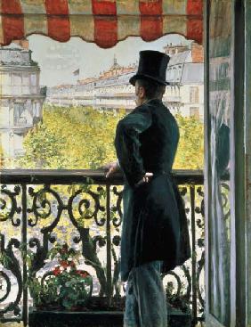 Homme au balcon, Boulevard Haussmann