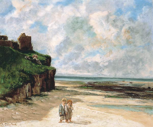 The Beach at Saint-Aubin-sur-Mer à Gustave Courbet