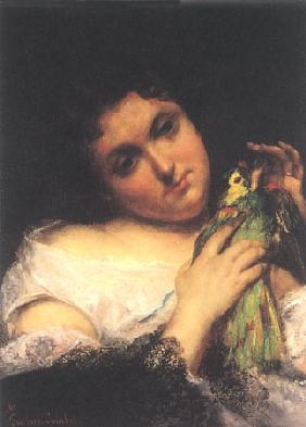 Femme avec le perroquet