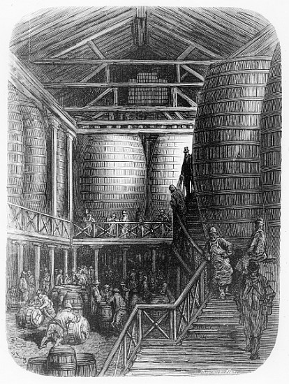 Large barrels in a brewery, from ''London, a Pilgrimage'', written by William Blanchard Jerrold (182 à Gustave Doré