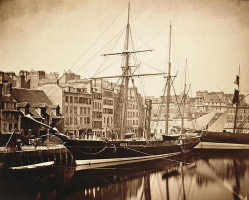 The Imperial Yacht 'La Reine Hortense' at Le Havre, 1856 (sepia photo) à Gustave Le Gray