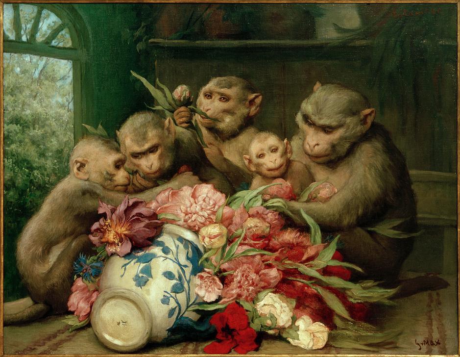 Botaniker (Affen mit Blumenvase) à Haeckel Ernst