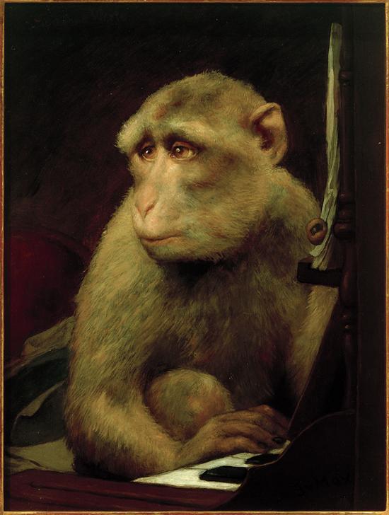Kleiner Affe am Klavier à Haeckel Ernst