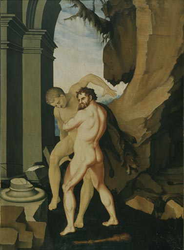Herkules und Antaeus à Hans Baldung Grien