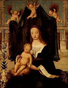 Dieu mère avec l'enfant (sur le Altan) à Hans Holbein l'Ancien