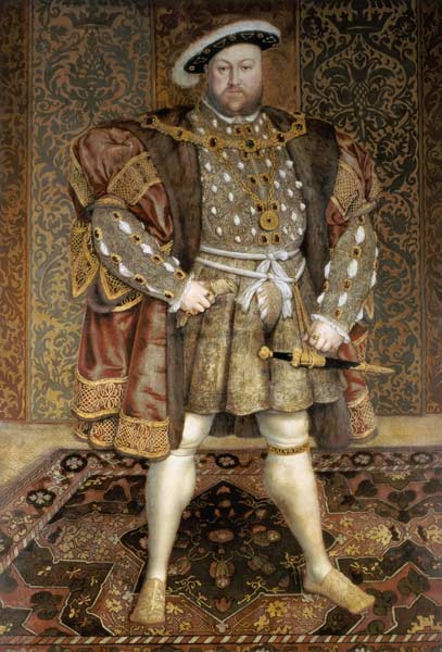 Portrait of Henry VIII (1491-1547) in a Jewelled Chain and Fur Robes à Hans Holbein le Jeune