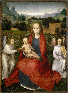 Virgin and child and two angels