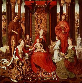 le mariage mystique  Sainte Catherine.madonne,les deux Jean,Catherine, Ange à Hans Memling