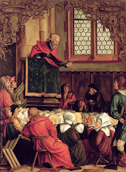 The Sermon of St. Peter, from a polyptych depicting Scenes from the Lives of SS. Peter and Paul à Hans Suess Kulmbach