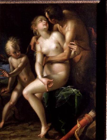 Jupiter, Antiope and Cupid à Hans von Aachen