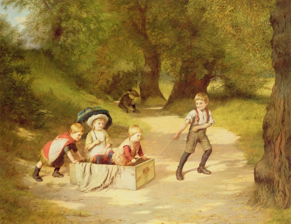 The Toy Carriage, 1887 (oil on canvas)  à Harry Brooker