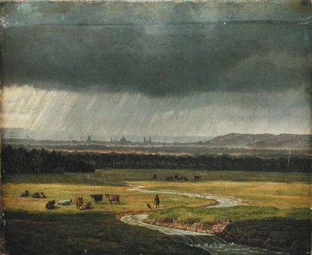 Landscape with Dresden in the Distance à Heinrich Stuhlmann