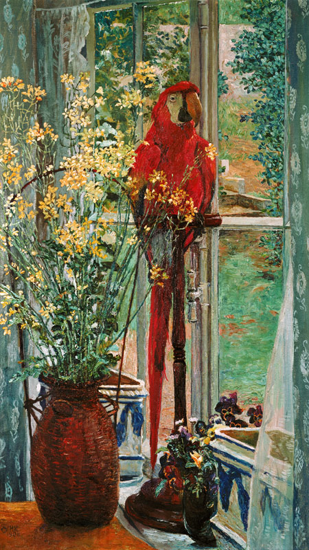 Perroquet à la fenêtre à Heinrich Vogeler