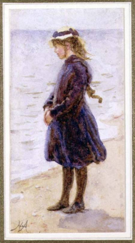 Portrait of a Girl on a Beach à Helen Allingham