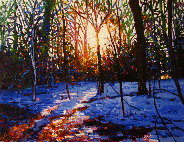 Sunset on snow à Helen White