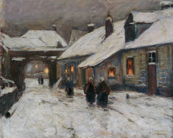 rue de village en hiver