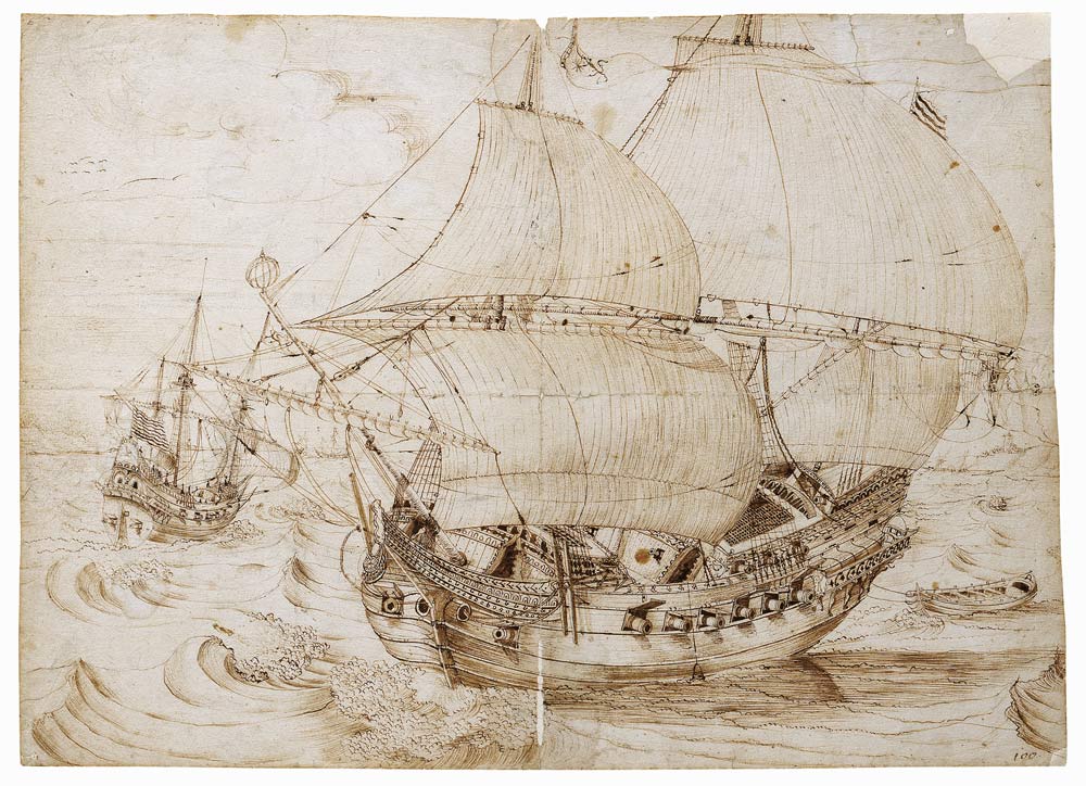 Holländisches Kriegsschiff unter vollen Segeln à Hendrik Cornelisz. Vroom