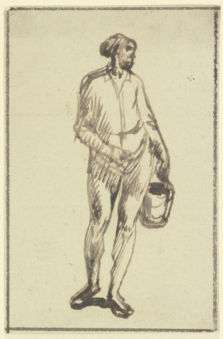 Man with a bucket à Hendrik Goudt