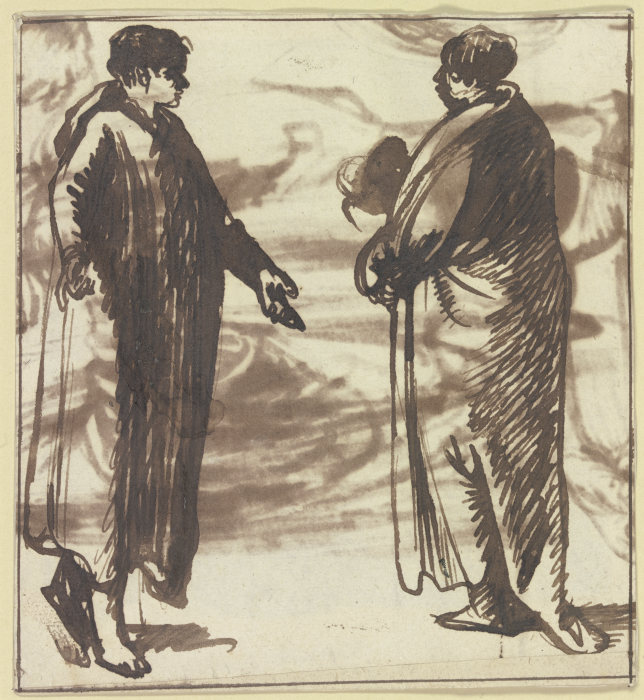Zwei männliche Gewandfiguren à Hendrik Goudt